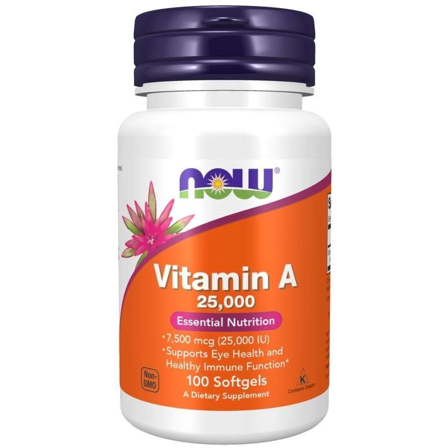 NOW Foods, Vitamin A, 25 000 МЕ, 100 капсул