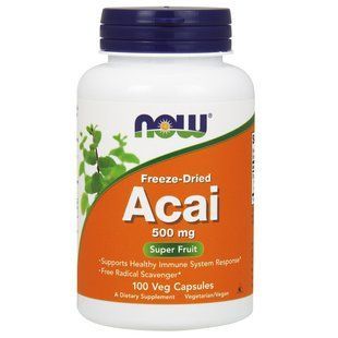NOW Foods, Acai, 500 мг, 100 капсул
