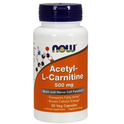 NOW Foods, Acetyl-L-Carnitine, 500 мг, 50 капсул