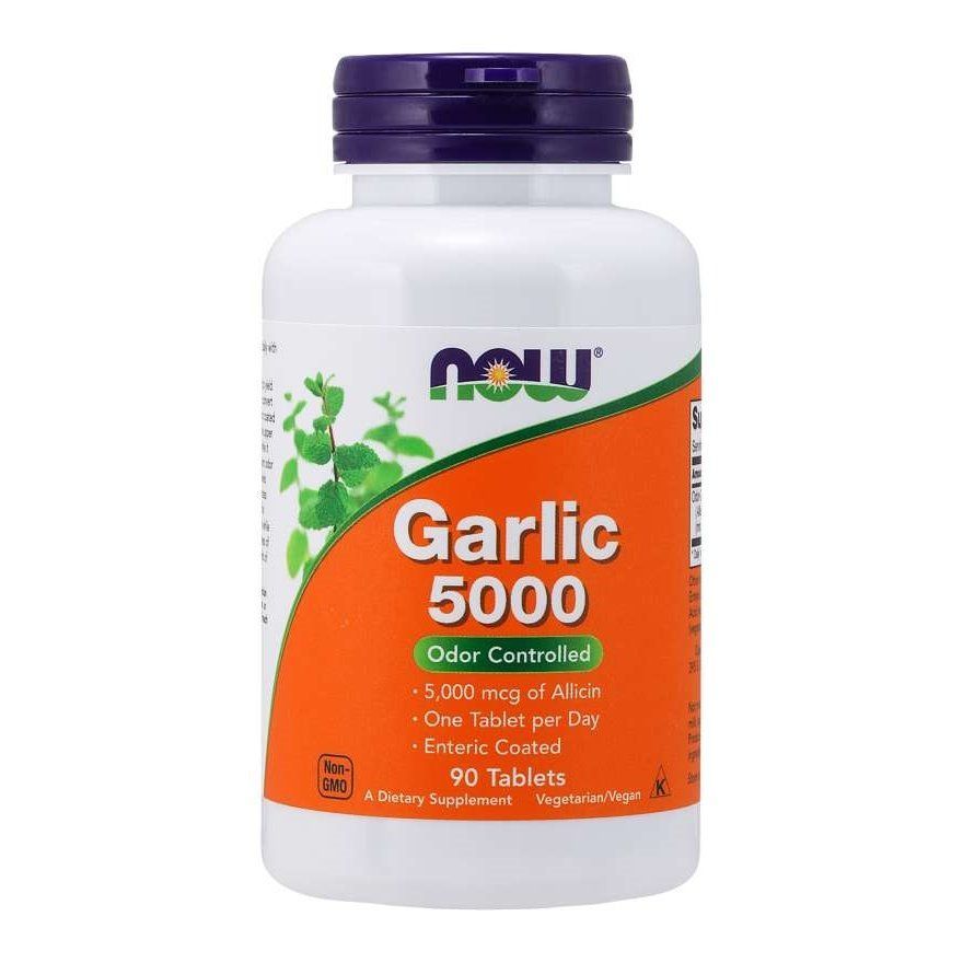 NOW Foods, Garlic 5000, 90 Таблеток