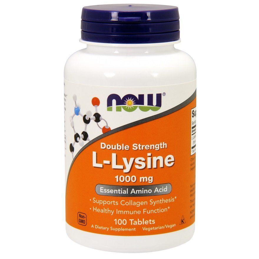 NOW Foods, L-Lysine, 1000 мг, 100 таблеток