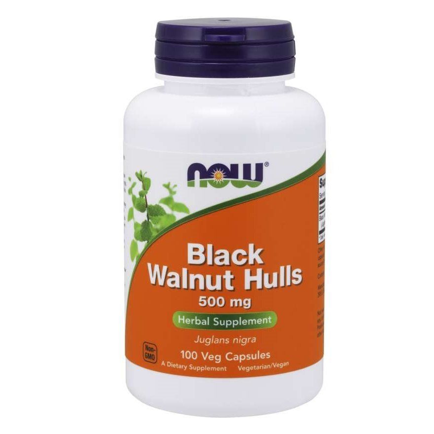 NOW Foods, Black Walnut Hulls, 500 мг, 100 капсул
