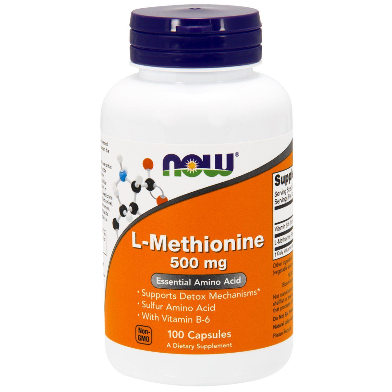 NOW Foods, L-Methionine, 500 мг, 100 капсул