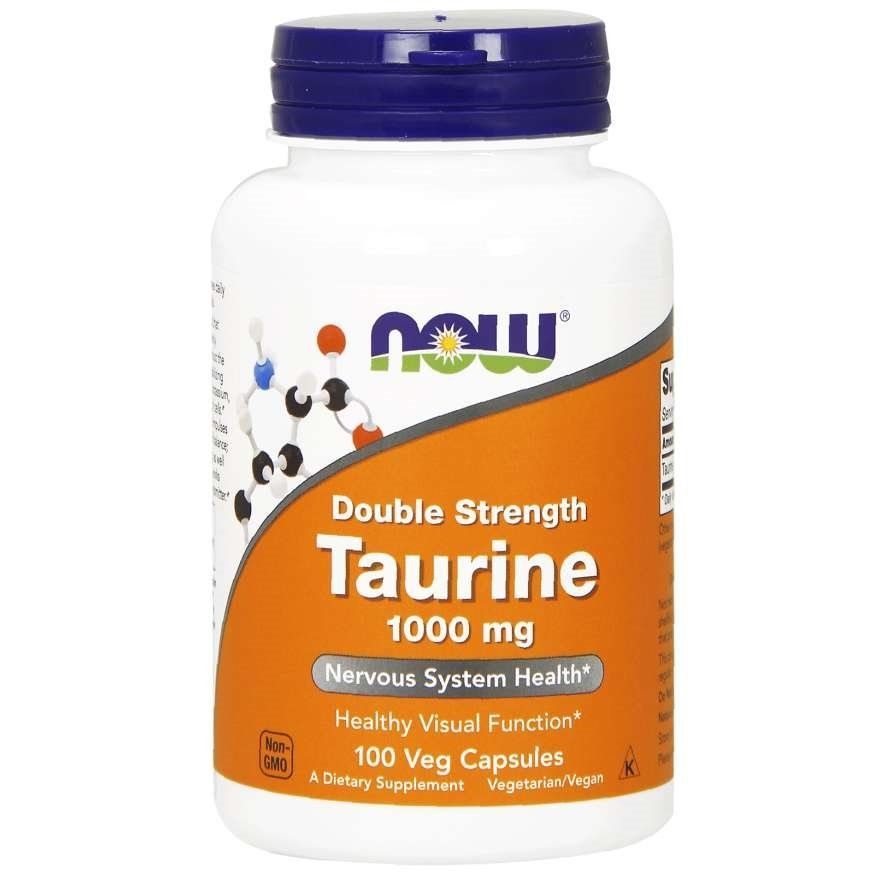 NOW Foods, Taurine, Double Strength, 1000 мг, 100 вегетаріанських капсул