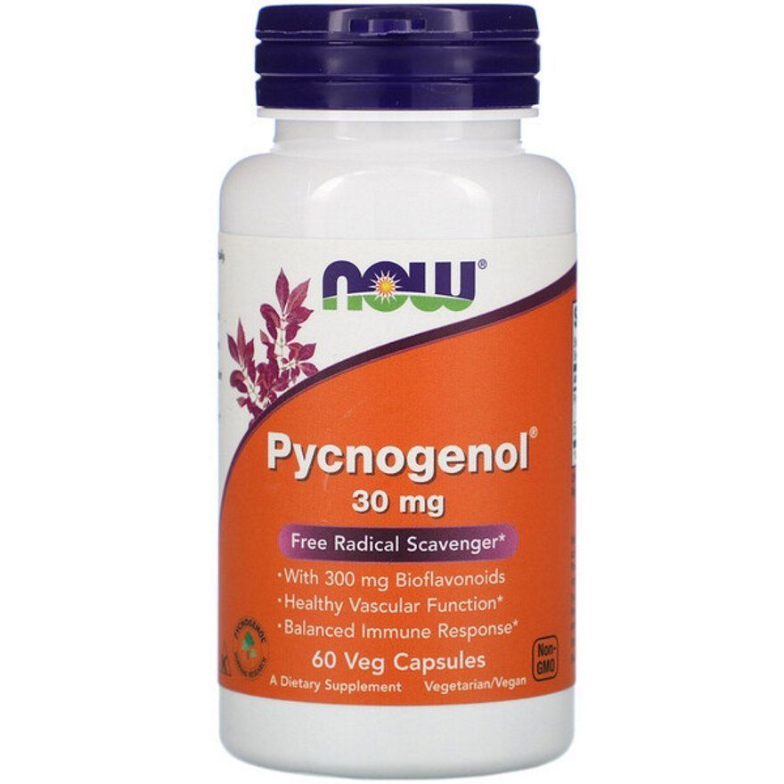 NOW Foods, Pycnogenol, 30 мг, 60 вегетаріанських капсул