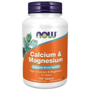 Now Foods, Calcium & Magnesium, 100 вегетаріанських таблеток