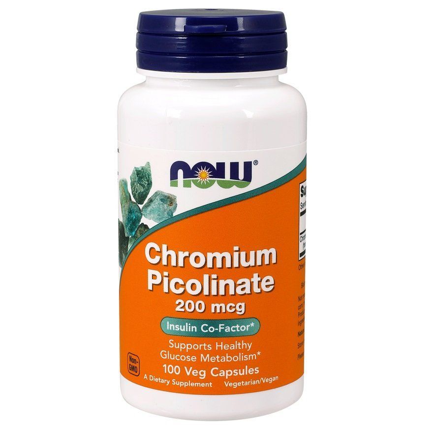 NOW Foods, Chromium Picolinate, 200 мкг, 100 вегетаріанських капсул