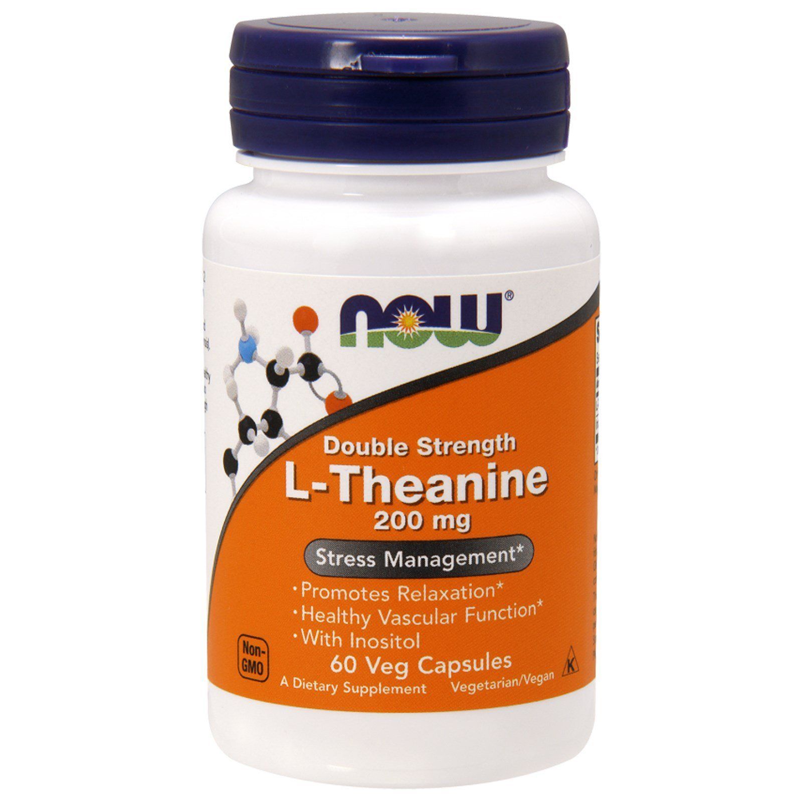 NOW Foods, L-Theanine, 200 мг, 60 капсул