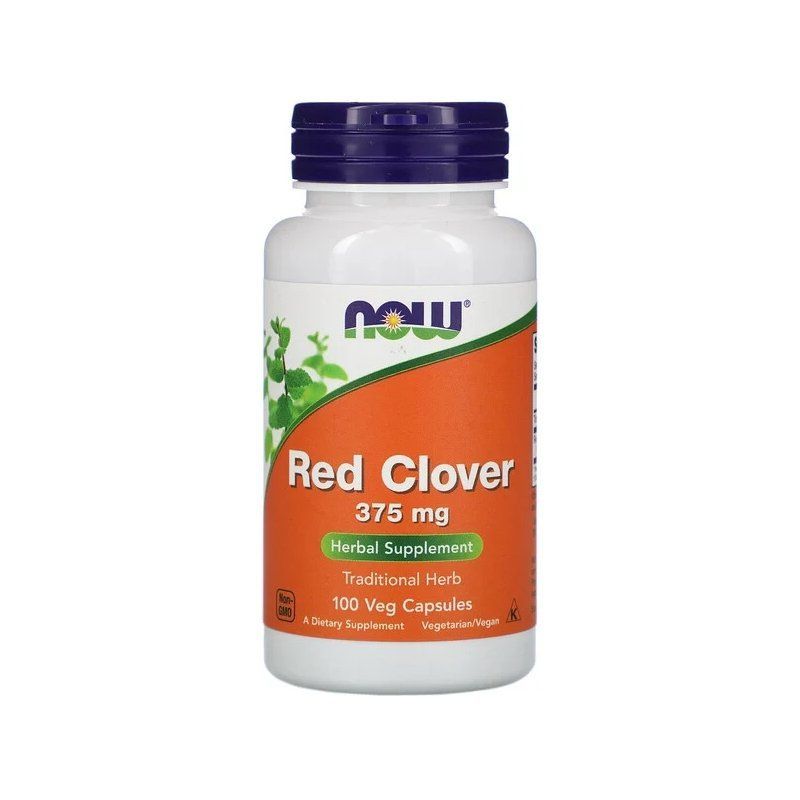 NOW Foods, Red Clover, 375 мг, 100 вегетаріанських капсул