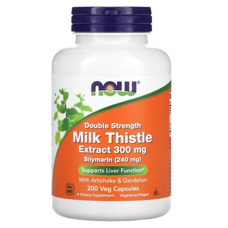 NOW Foods, Silymarin, Double Strength, Milk Thistle Extract, 300 мг, 200 капсул