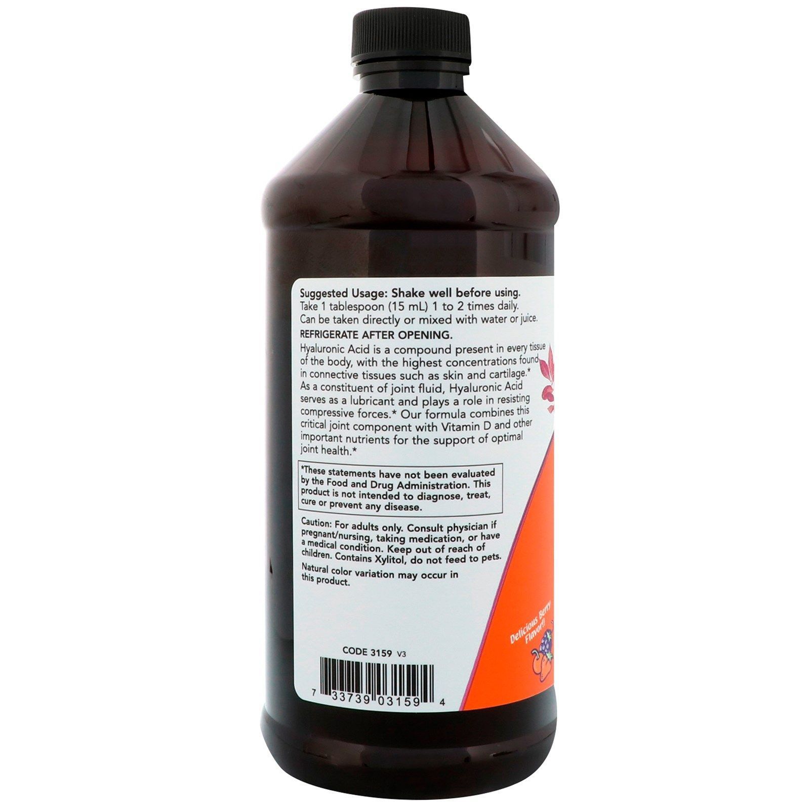 NOW Foods, Liquid Hyaluronic Acid, 473 мл
