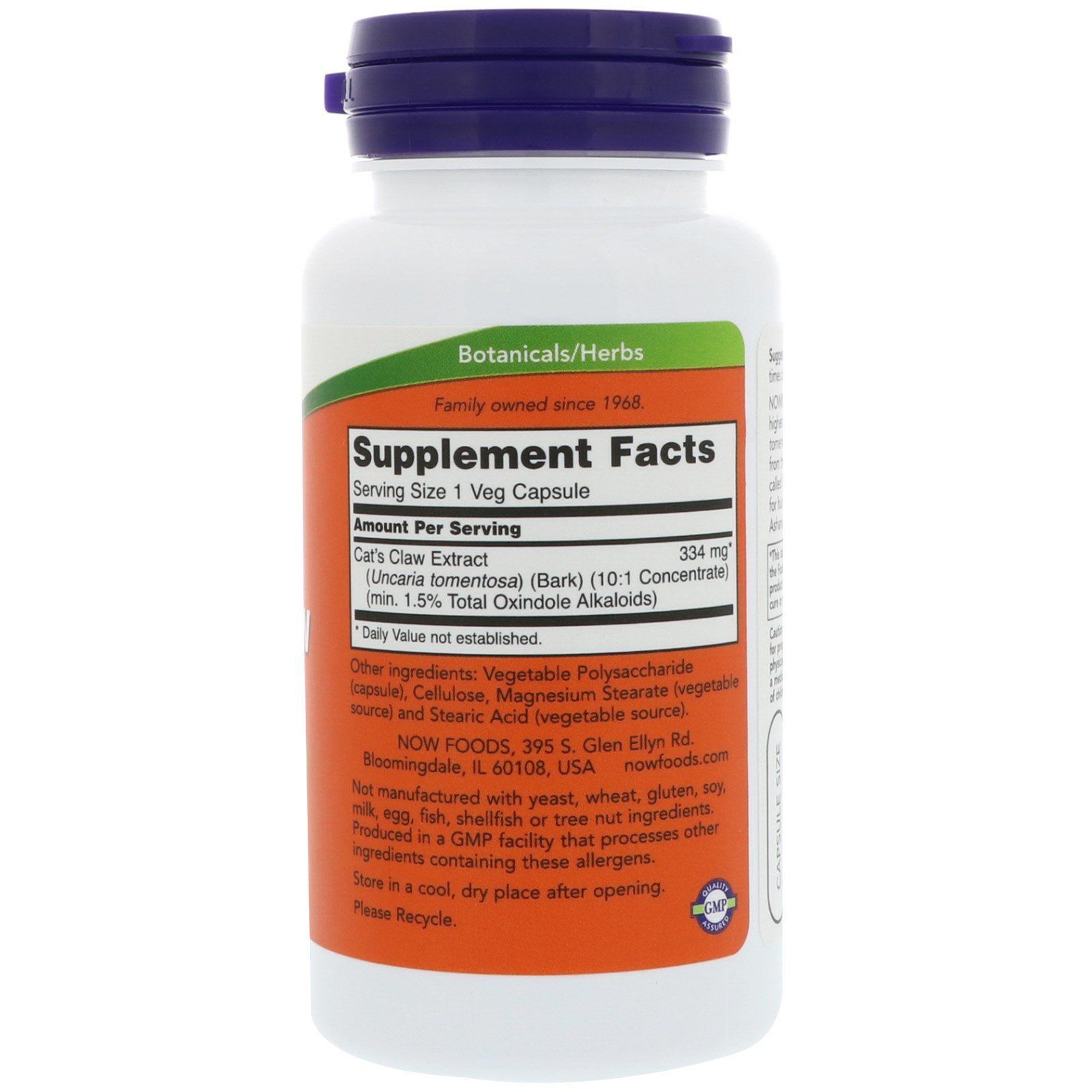 NOW Foods, Cat's Claw Extract, 60 капсул