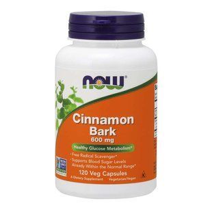 NOW Foods, Cinnamon Bark, 600 мг, 120 капсул