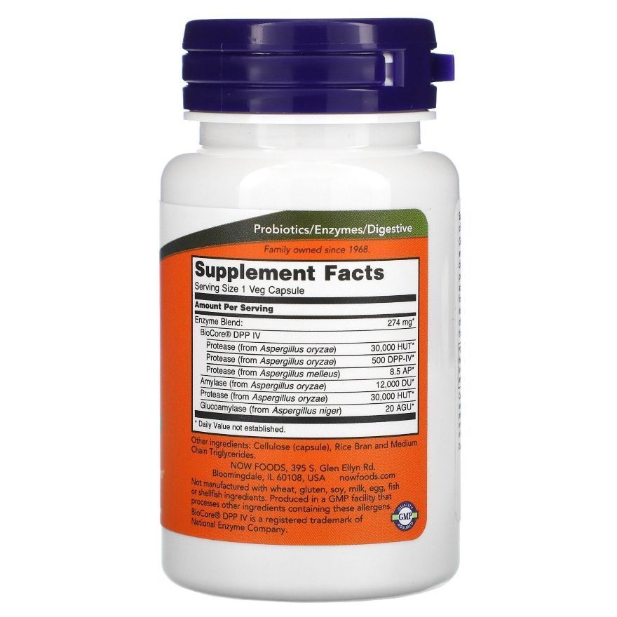 NOW Foods, Gluten Digest, 60 вегетаріанських капсул