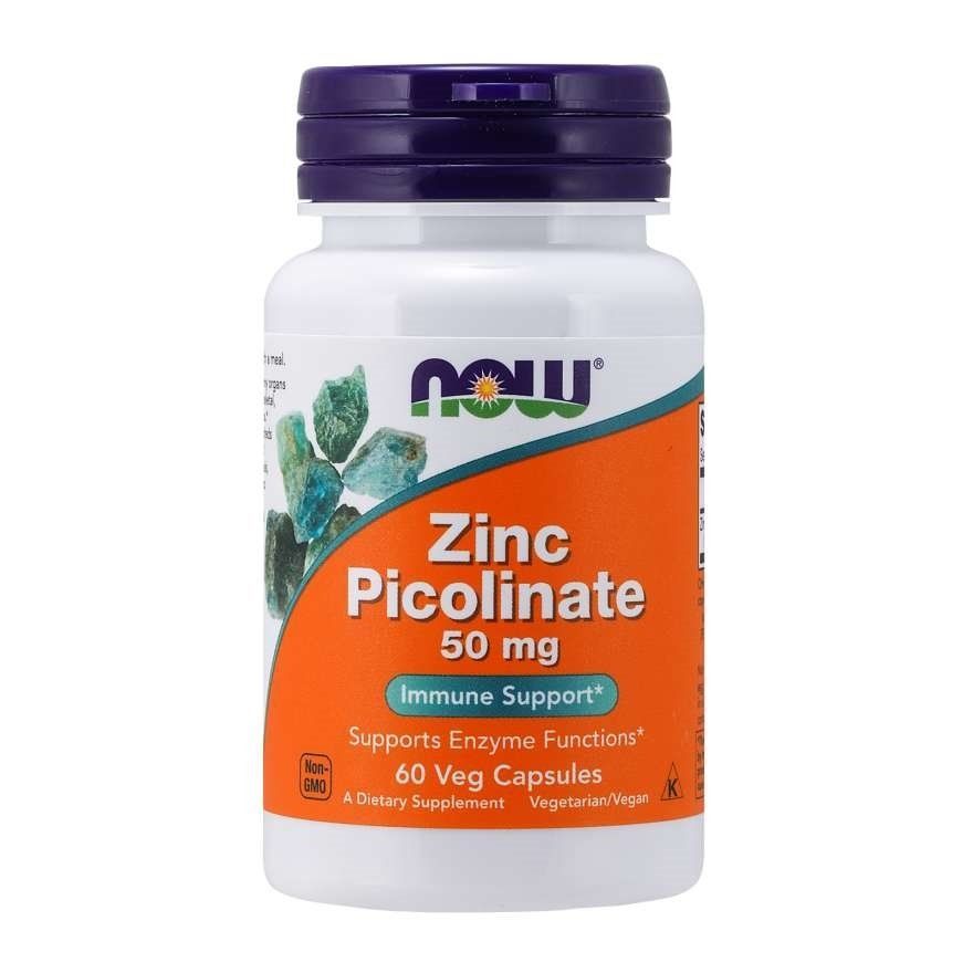 NOW Foods, Zinc Picolinate, 50 мг, 60 вегетаріанських капсул