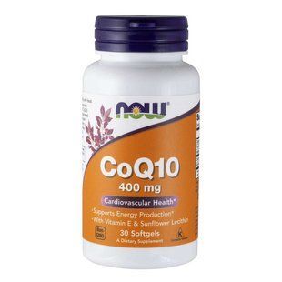 NOW Foods, CoQ10, 400 мг, 30 капсул