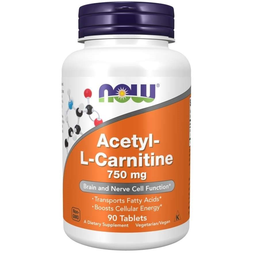 NOW Foods, Acetyl-L Carnitine, 750 мг, 90 таблеток