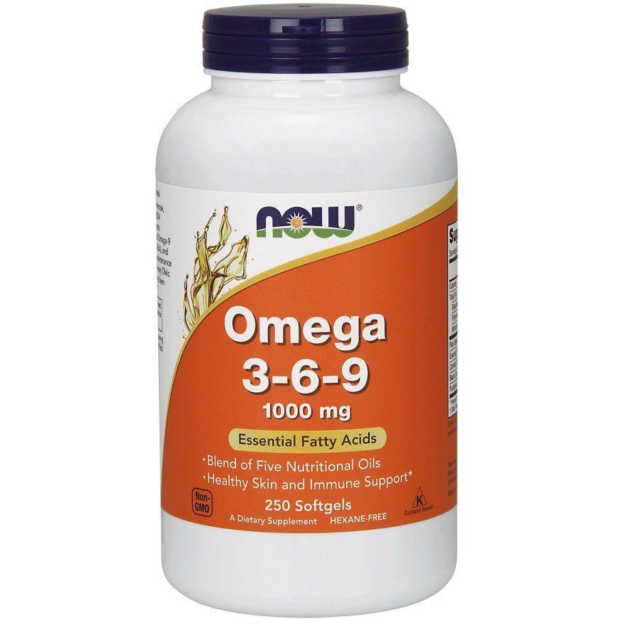 NOW Foods, Omega 3-6-9, 1000 мг, 250 капсул
