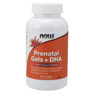 NOW Foods, Prenatal Gels + DHA, 180 м'яких капсул