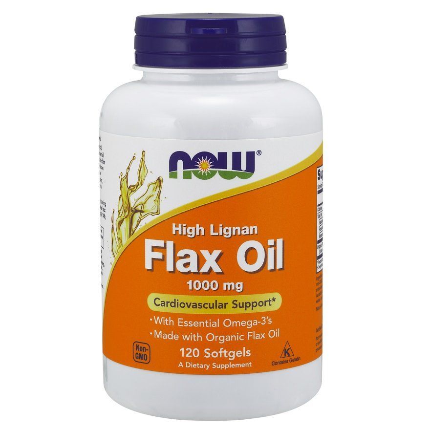 NOW Foods, High Lignan Flax Oil, 1000 мг, 120 капсул