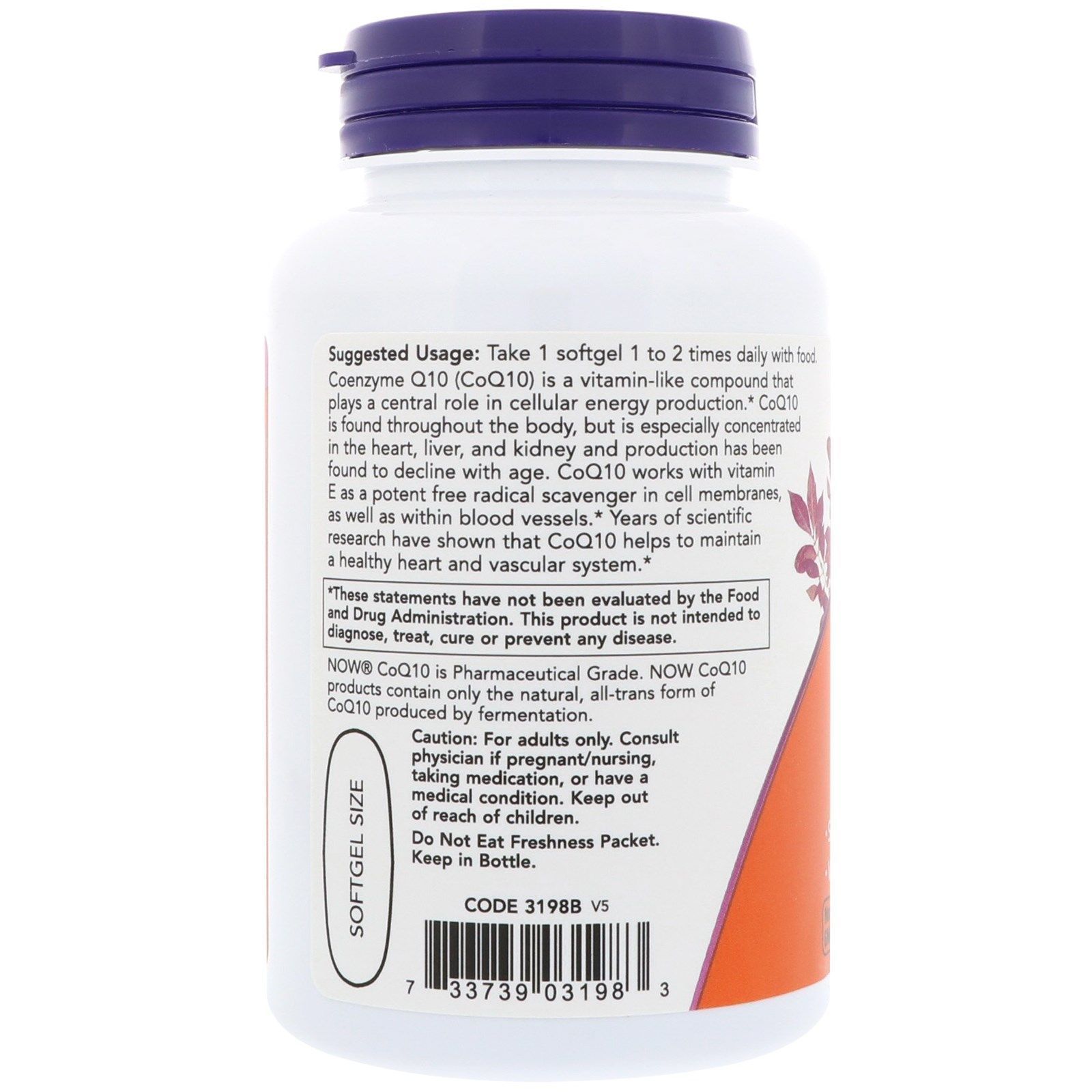 NOW Foods, CoQ10, 400 мг, 60 капсул