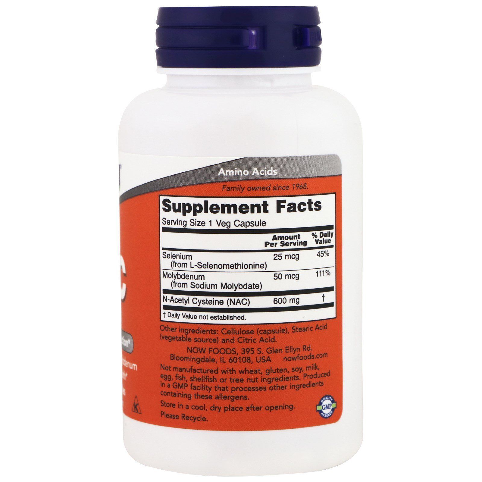 NOW Foods, NAC, 600 мг, 100 капсул