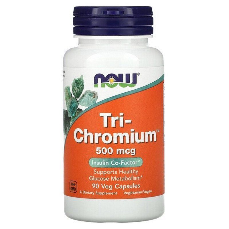 NOW Foods, Tri-Chromium, 500 мкг, 90 вегетаріанських капсул