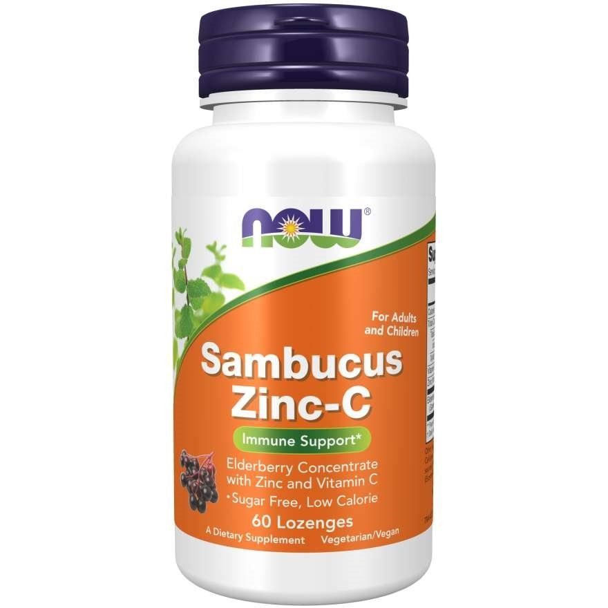 NOW Foods, Sambucus Zinc-C, 60 пастилок