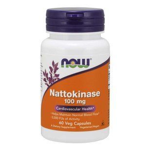 NOW Foods, Nattokinase, 100 мг, 60 вегетаріанських капсул
