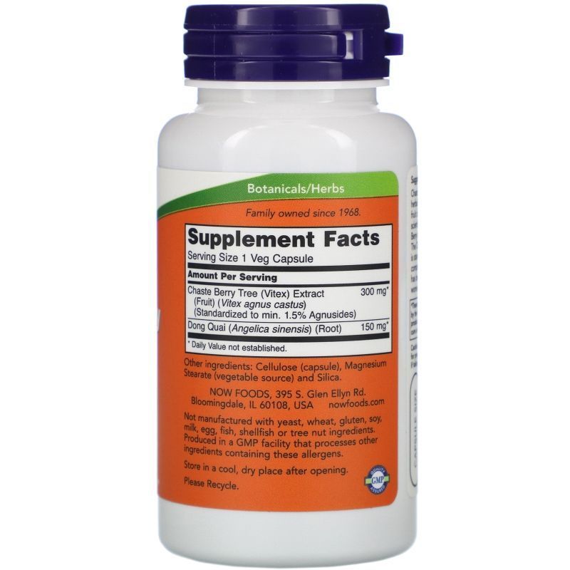 NOW Foods, Chaste Berry Vitex Extract, 300 мг, 90 вегетаріанських капсул