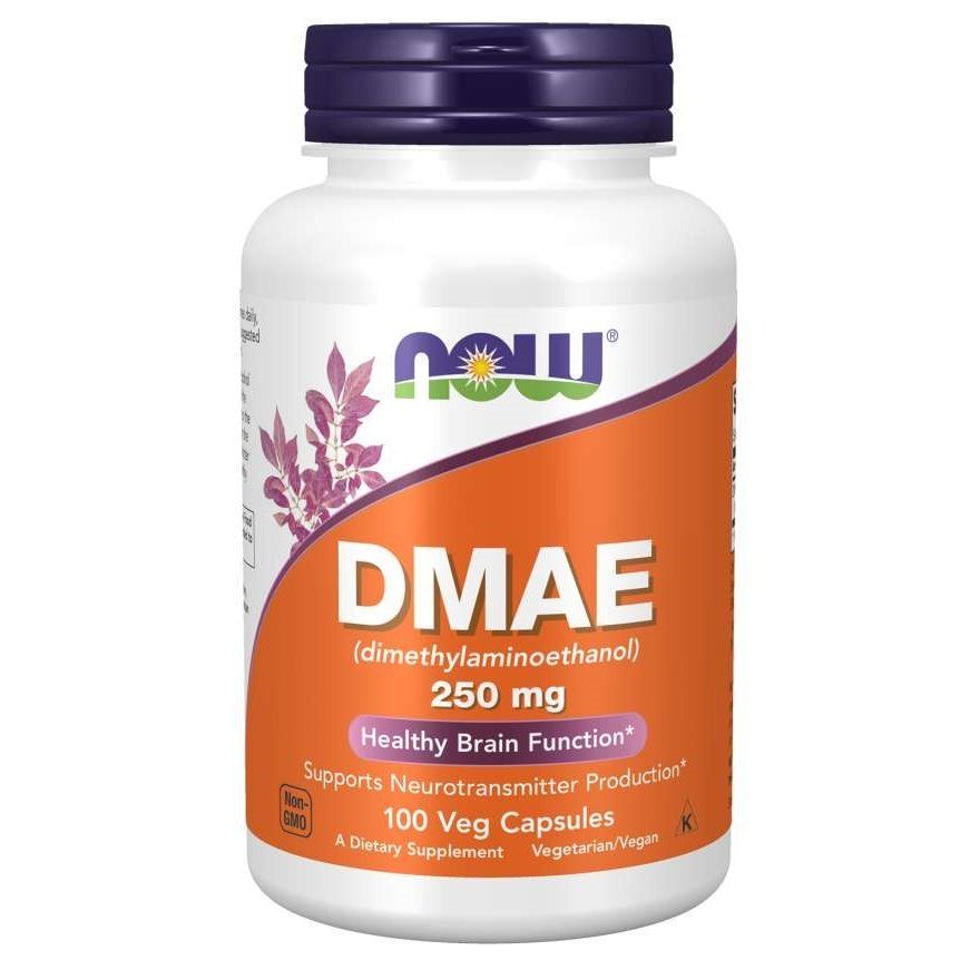 NOW Foods, DMAE, 250 мг, 100 вегетаріанських капсул