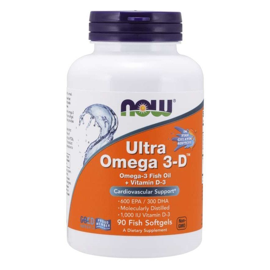 NOW Foods, Ultra Omega 3-D, 90 рибних капсул