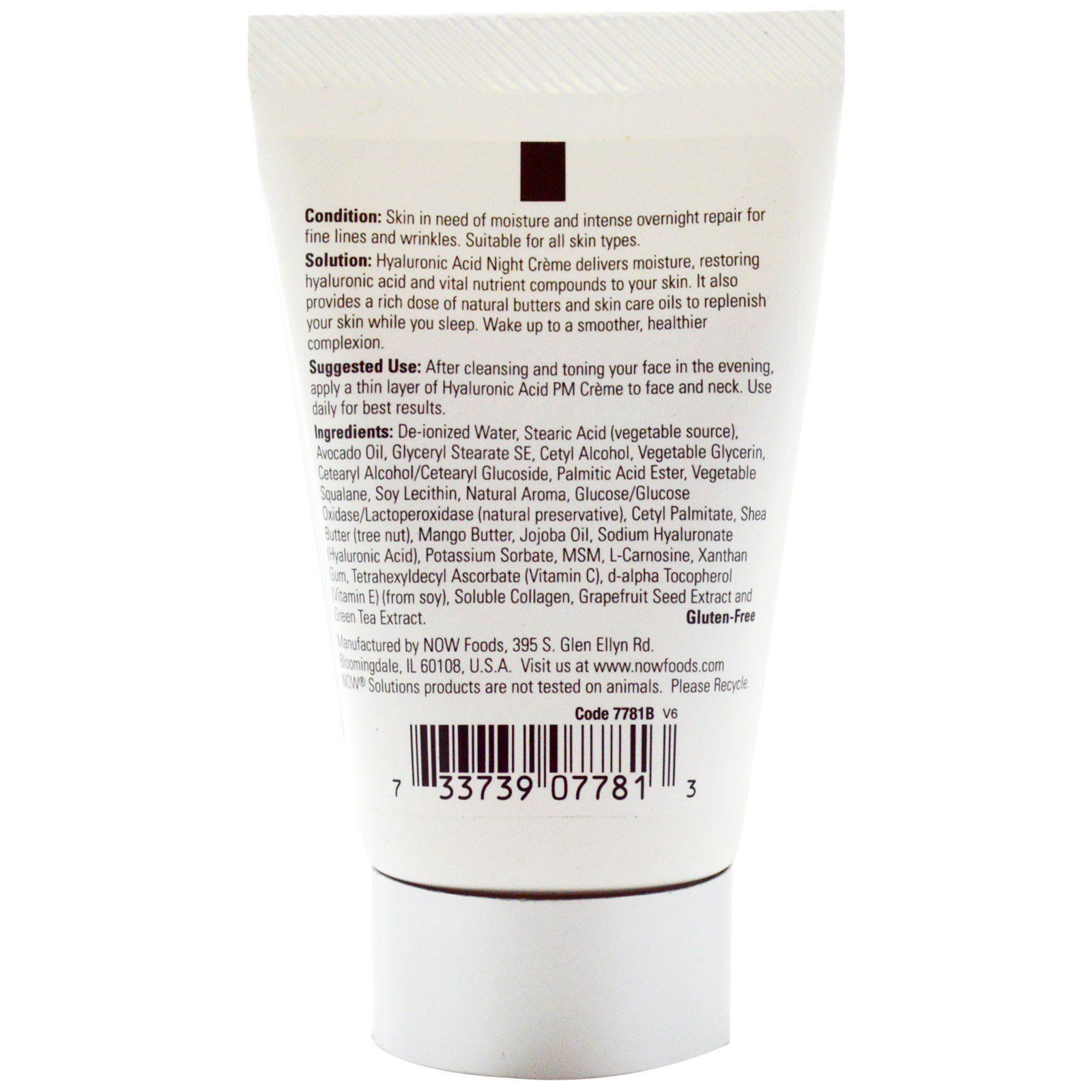 NOW Foods, Hyaluronic Acid Creme, PM Moisture, 59 г