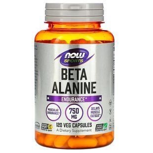 NOW Foods, Sports, Beta-Alanine, Endurance, 750 мг, 120 капсул