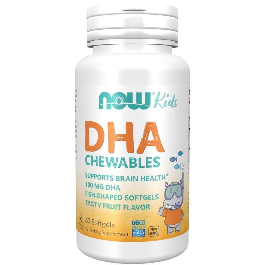 NOW Foods, Kid's Chewable DHA, Fruit Flavor, 60 жувальних таблеток