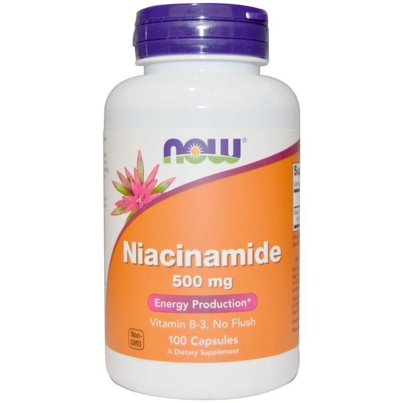 NOW Foods, Niacinamide, 500 мг, 100 капсул