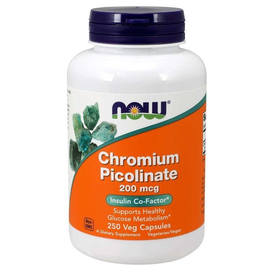 NOW Foods, Chromium Picolinate, 200 мкг, 250 вегетаріанських капсул