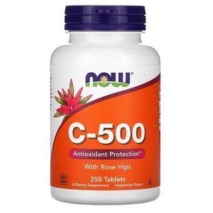 NOW Foods, C-500 With Rose Hips, 250 таблеток