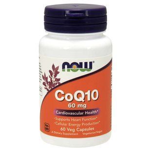 NOW Foods, CoQ10, 60 мг, 60 вегетаріанських капсул