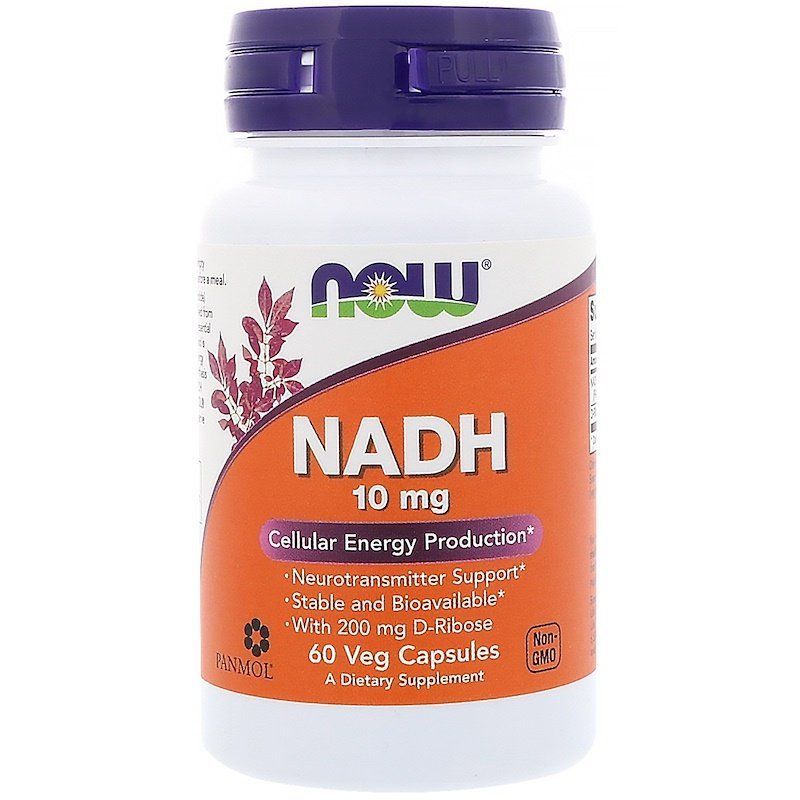 NOW Foods, NADH, 10 мг, 60 вегетаріанських капсул