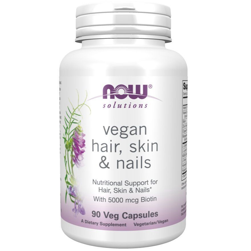 NOW Foods, Solutions, Vegan Hair, Skin & Nails, 90 вегетаріанських капсул