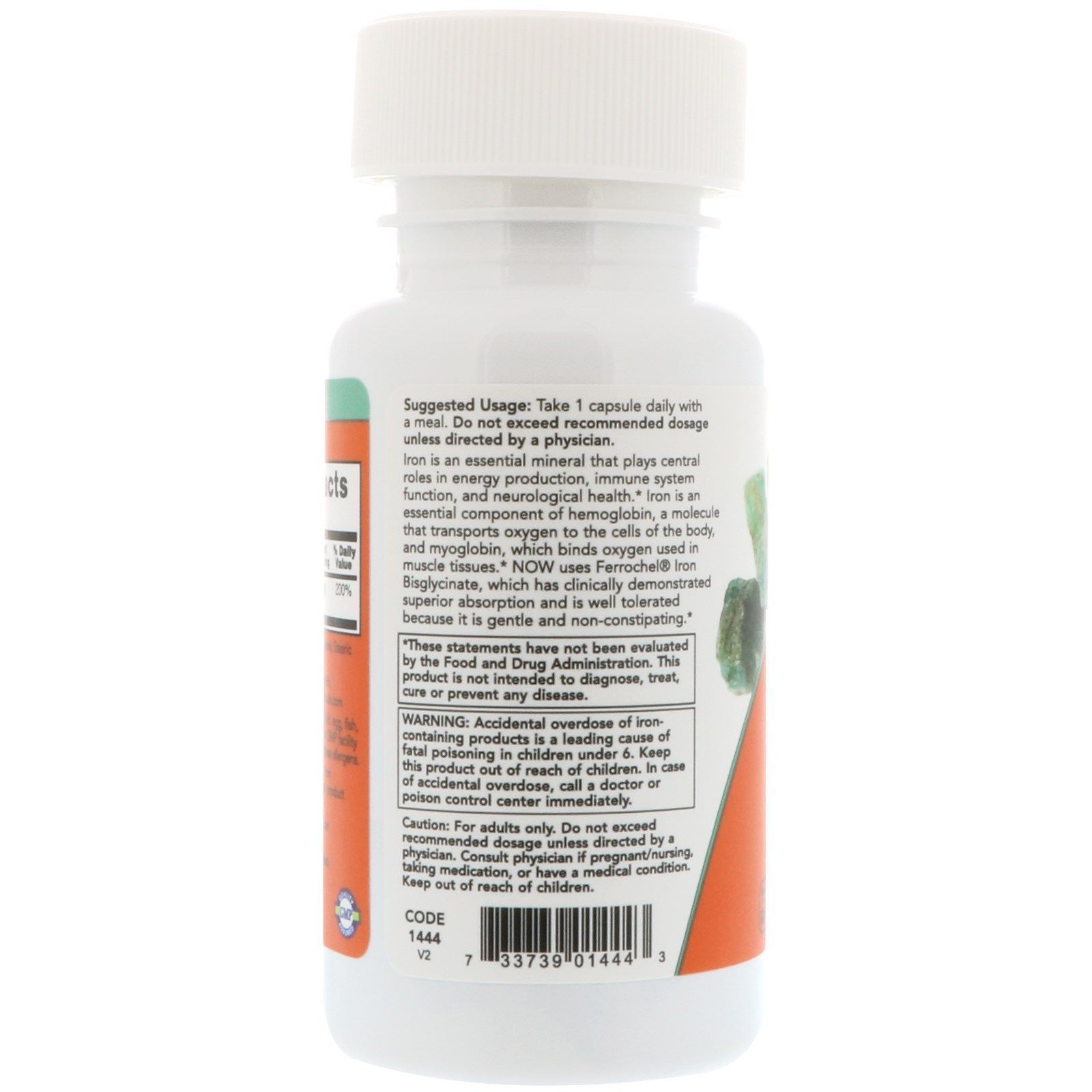 NOW Foods, Iron, 36 мг, 90 капсул