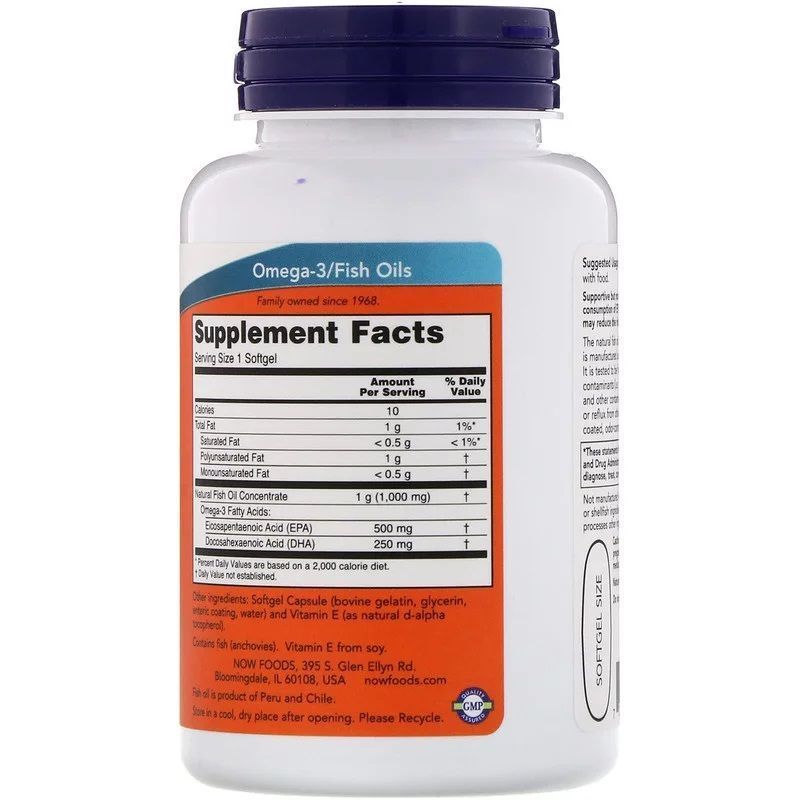 NOW Foods, Ultra Omega-3, 500 EPA/250 DHA, 90 капсул