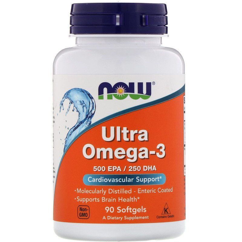 NOW Foods, Ultra Omega-3, 500 EPA/250 DHA, 90 капсул