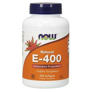 NOW Foods, Natural E-400, 250 капсул