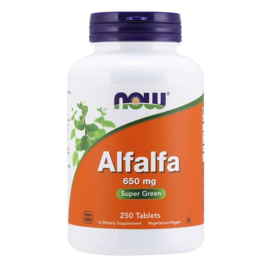 NOW Foods, Alfalfa, 650 мг, 250 вегетаріанських таблеток