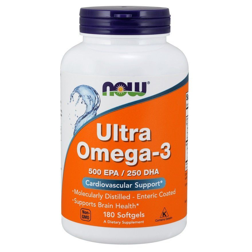NOW Foods, Ultra Omega-3, 500 EPA/250 DHA, 180 капсул