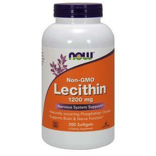 NOW Foods, Lecithin, 1200 мг, 200 капсул