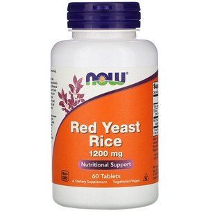 NOW Foods, Red Yeast Rice, 1200 мг, 60 таблеток