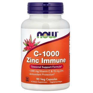 NOW Foods, C-1000, Zinc Immune, 90 капсул